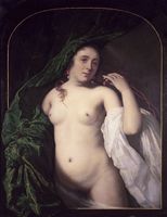 Nude Drawing Back the Curtain, 1658. Paris, Musée du Louvre.