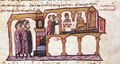 Constantine VII dining with Tsar Symeon of Bulgaria (Fol. 120r)