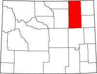 Map of Wyoming highlighting كامبيل