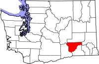 Map of Washington highlighting فرانكلين