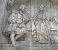 Columbus before Queen Isabella. Detail of the Columbus monument in Madrid (1885).