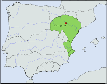 Taifa Kingdom of Zaragoza, c. 1080.