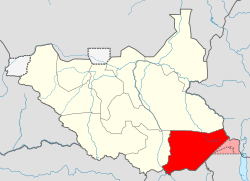 موقع الولاية في جنوب السودان.