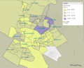 Median Household Income by Census Block Group اعتبارا من 2014[تحديث]; the darker, the more affluent.[13]