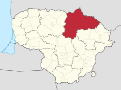 Location of Panevėžys County