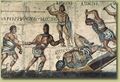 فسيفساء تمثل معارك المصارعين في المسارح الرومانية