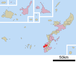 Location of Naha in Okinawa Prefecture