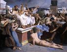 بعد معركة ماراثون، فيديپيدس يخبر أثينا بالنصر. لوحة من القرن 19. پوِرتالوس يقول أن الراكض هو إيوكلس. الحدث هو أصل مسابقة الماراثون.