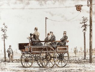 أول ترولي باص بناه ڤرنر فون سيمنز، برلين 1882.