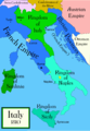 Map of Italy in 1810 AD