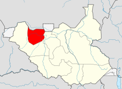 الموقع في جنوب السودان.