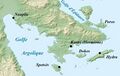 Argolic gulf and islands map