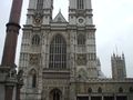 The west front of Westminster Abbey, with Victoria Tower visible to the East.