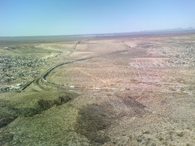 The start of the border fence in the state of New Mexico—just west of El Paso, Texas