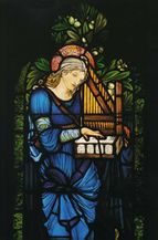 Burne-Jones-designed and Morris & Co.-executed Saint Cecilia window at Second Presbyterian Church (Chicago, Illinois)