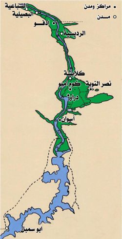 خريطة مراكز ومدن محافظة أسوان.