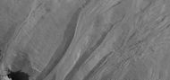 Close up view of some gullies, as seen by HiRISE under the HiWish program.
