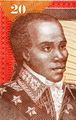 Portrait de Toussaint Louverture sur billet de banque haïtien.