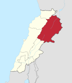 موقع محافظة بعلبك-الهرمل في لبنان.