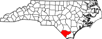 Map of North Carolina highlighting كولومبوس