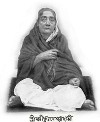 Image of an old Bengali woman, Bhuvaneswari Devi, mother of Vivekananda