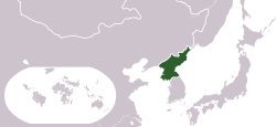 Location of كوريا الشمالية North Korea