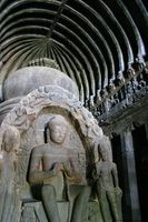 The 5th-century Buddhist vishvakarma cave at Ellora, Maharashtra
