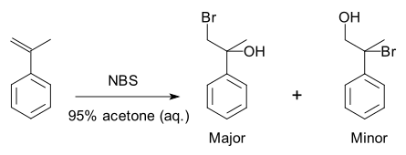 Regioselectivity In halohydrin formation