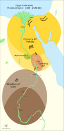 Map of Egypt during the Fifteenth, Abydos, and Sixteenth Dynasties