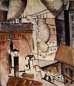 Les Toits de Paris (أسطح في باريس، زيت على كنڤاه، 1911، مجموعة خاصة. أعيد انتاجها في Du "Cubisme"، 1912