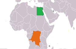 Map indicating locations of Egypt and Congo