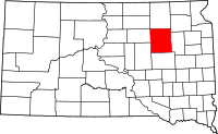 Map of South Dakota highlighting سبينك