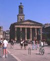 Square in front of St Giles' Church, Elgin, is the site of a medieval market