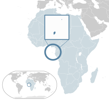 موقع  ساو تومي وپرنسيپي  (dark blue) – in Africa  (light blue & dark grey) – in the African Union  (light blue)