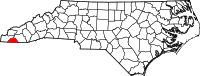 Map of North Carolina highlighting كلاي