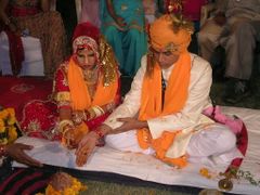 A bride and a bridegroom in Rajasthan