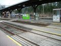 Low lying platform at a station in the outskirts of Bern.