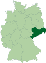 Map of Germany, location of ساكسونيا highlighted