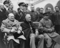 Winston Churchill, Franklin D. Roosevelt and Joseph Stalin in the Yalta Conference, February 1945
