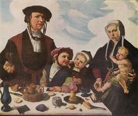 Maarten van Heemskerck (1498–1574),, Family of Pieter Jan Foppesz, prior to c.1532, considered the first family portrait, in Dutch portraiture.[2]