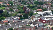 A view of Eston Square from Eston Hills in the town of Eston, Redcar and Cleveland