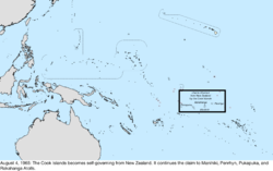 Map of the change to the United States in the Pacific Ocean on August 4, 1965