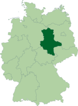 Map of Germany, location of ساكسونيا-أنهالت highlighted