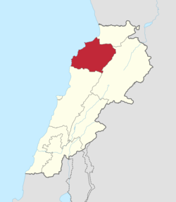 موقع محافظة الشمال في لبنان.