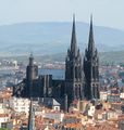 Clermont-Ferrand Cathedral towers above the city roofs