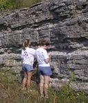 Outcrop of Upper Ordovician limestone and minor shale, central Tennessee; College of Wooster students.