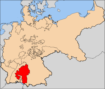 Württemberg, shown within the الأمبراطورية الألمانية (1871–1918)