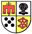 Female Moor's head on the coat of arms of the district of Möhringen in Stuttgart, Germany[1]