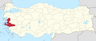 موقع محافظة إزمير في تركيا