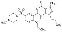 2D structural diagram of sildenafil.